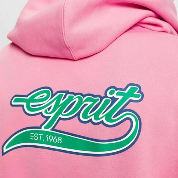 Esprit Pink Cropped Zip Hoodie with Back Logo NWT - Picture 2 of 9
